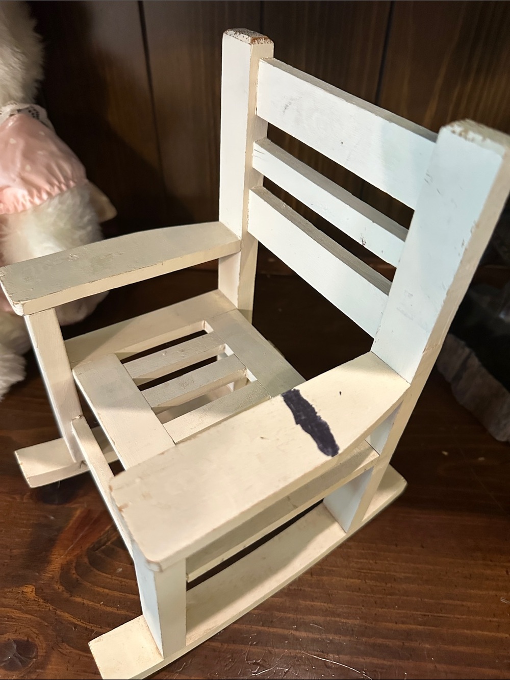 White Kids Wooden Rocking Chair - Classic Mini Rocker - Picture 2 of 3